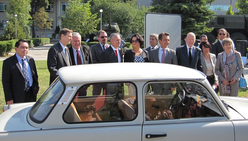 the Trabant at the donation ceremony